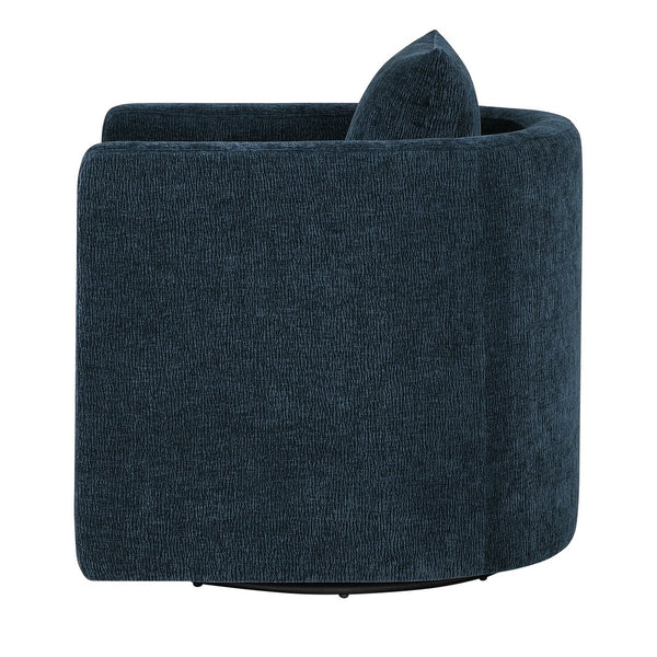 English Elm Sutton Ultra-Soft Navy Swivel Barrel Chair with Pocket Coil Seat, Reversible Cushions & Stain-Resistant Fabric B050P322584