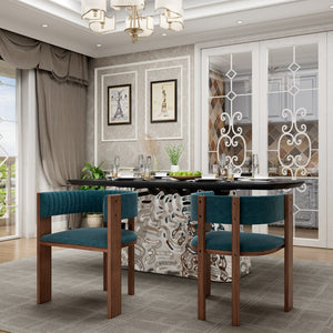 English Elm Unique Bentwood Sculptural Dining Chair Set with Cushioned Seat for Kitchen Use T3609P482845