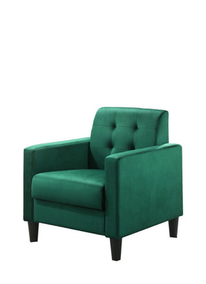 English Elm Ezio Button Tufted Velvet Accent Armchair with Tapered Legs for Living Room Green B2749P413368