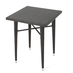 English Elm Christopher Knight Home® - 32" Brown Multi Wicker Bar Table - All-Weather Rattan & Iron Frame, Sturdy Outdoor Patio Accent, 41"H 61429.00MBRN