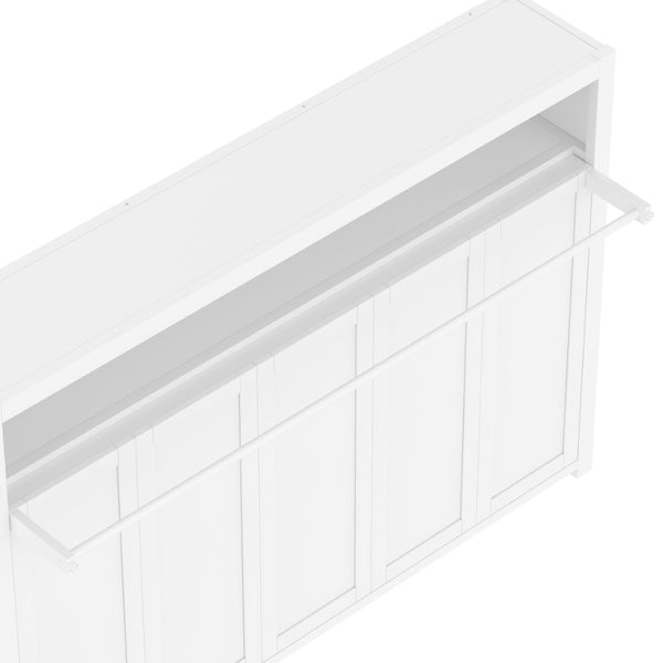 English Elm Twin Size Murphy Bed With Shelves - Space-Saving Metal Wall Bed Design For Stylish Small Rooms W1580S00275-GIGA