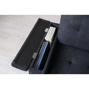 English Elm Woven Reversible Sleeper Sectional Sofa With Storage Chaise & Usb Ports For Modern Living Rooms B016S00041-GIGA