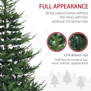English Elm Homcom 7.5 Foot Artificial Christmas Tree - Lifelike Pine With 1218 Branches & Easy Auto Open Design W2225P229252