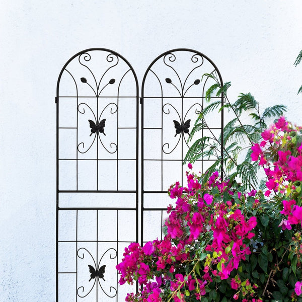 English Elm 4 Pack Powder Coated Steel Garden Trellises Rustproof Climbing Plant Support Panels W1586P266744