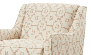 English Elm Double Pixel Woven Accent Chair with Foam Padding, Track Arms, Tapered Dark Wood Legs, Transitional Style B2741P376978