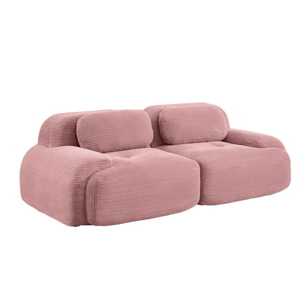 English Elm 82'' Modular Corduroy Loveseat Curved Armrests Non-slip Base for Living Bedroom Lounge W714P359250