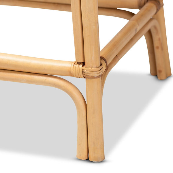 English Elm Modern Boho Rattan Rod Dining Chair Set of Two with Crisscross Base for Casual Spaces B2750P420359