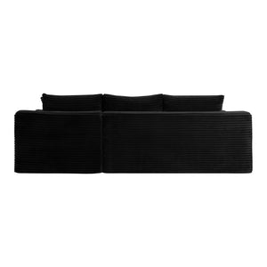 English Elm 106.3" Jumbo Corduroy L-shaped Sectional Deep Seat Sofa for Modern Living Rooms W5515S00037