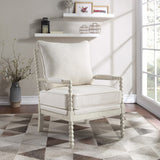 OSP Home Furnishings Kaylee Spindle Chair White Linen