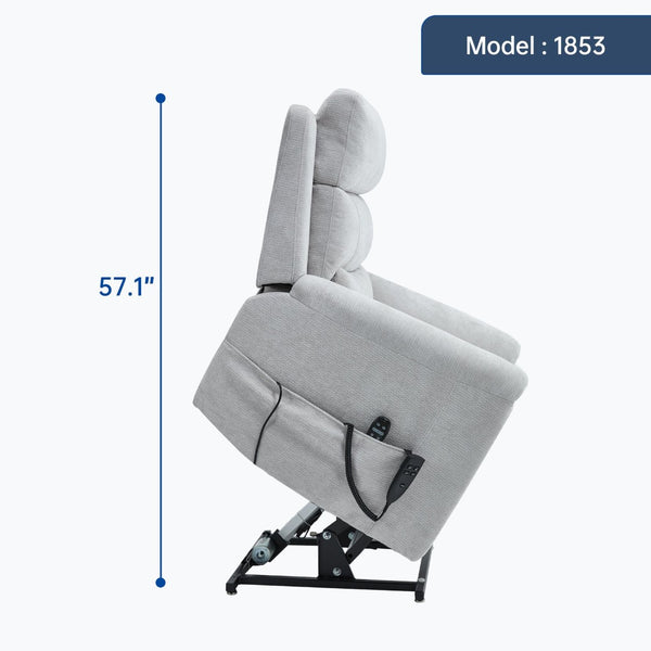 English Elm Dual Motor Power Lift Recliner with Massage Heat and Leatherair Upholstery 350 Lb W3224S00020