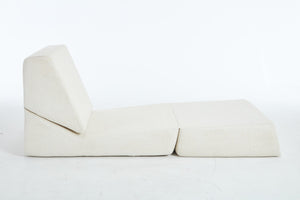 English Elm Heng single velvet sofa bed (White) – chenille comfort, thick cushion, non-slip bottom, compact storage W212P209397