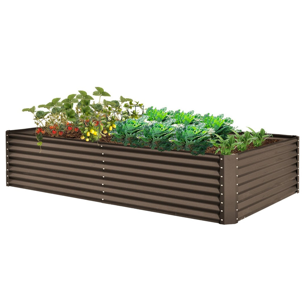English Elm 8×4×1.5 Ft Galvanized Steel Raised Garden Bed Rust Proof Outdoor Metal Planter W1859P429566