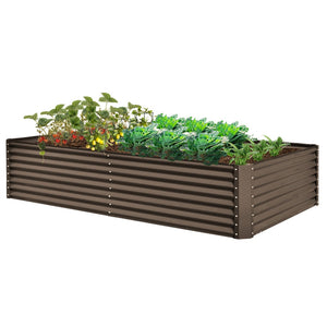 English Elm 8×4×1.5 Ft Galvanized Steel Raised Garden Bed Rust Proof Outdoor Metal Planter W1859P429566