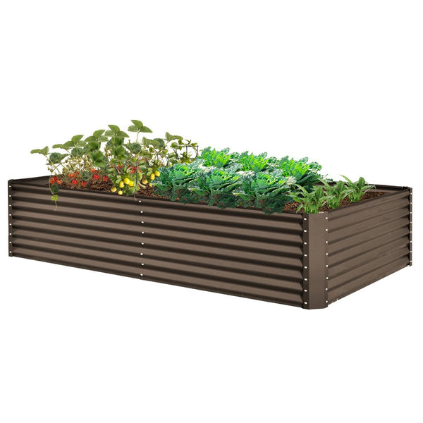 English Elm 8×4×1.5 Ft Galvanized Steel Raised Garden Bed Rust Proof Outdoor Metal Planter W1859P429566
