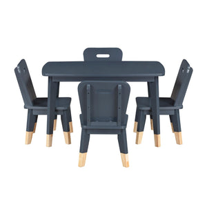 English Elm Navy Wood Frame Kids Activity Table Set Seats Four for Playroom or Homework Space B011P462894