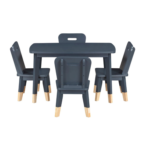 English Elm Navy Wood Frame Kids Activity Table Set Seats Four for Playroom or Homework Space B011P462894
