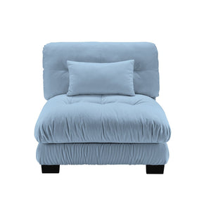 English Elm 27 Modular Armless Sofa Chenille Upholstered with Solid Wood Frame for Living Room Blue W714P284887