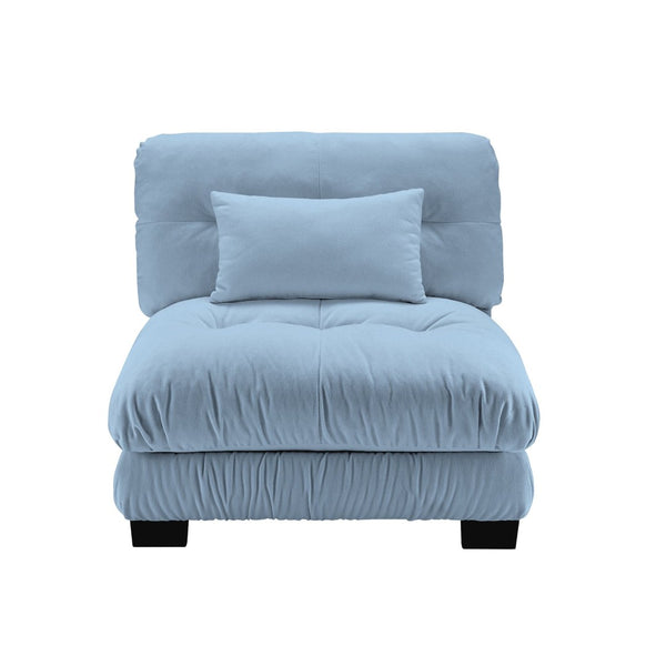 English Elm 27 Modular Armless Sofa Chenille Upholstered with Solid Wood Frame for Living Room Blue W714P284887