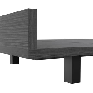 English Elm Portoalegre Twin Bed Base with Oak Headboard, 441 LB Capacity, Easy Assemble, Modern Classic Design B128S00107