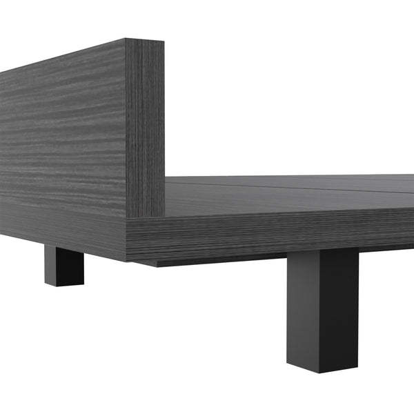 English Elm Portoalegre Twin Bed Base with Oak Headboard, 441 LB Capacity, Easy Assemble, Modern Classic Design B128S00107