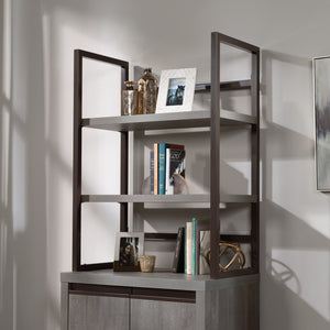 English Elm Library Hutch - Compact Brown Storage Solution With Open Shelves For Home Or Office Spaces B356P367932