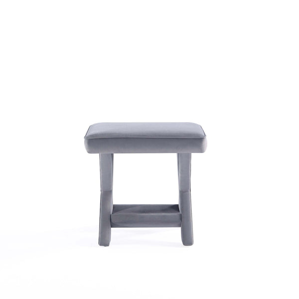English Elm Abigail Mid-Century Modern Velvet Bench – Stylish Grey Upholstered Seating For Any Space B365P398202