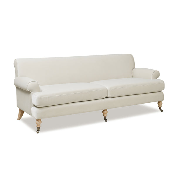 English Elm Jennifer Taylor Home - Alana 88" Lawson Two-Cushion Tightback Sofa in French Performance Velvet with Removable Zippered Covers Beige B2719P238317