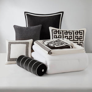 English Elm 8 Queen Jacquard Oversized Duvet Comforter Set with Euro Shams, Decorative Pillows, Plush Polyester fills Multicolor 22.83 L x 18.9 W x 16.14 H B035P319229