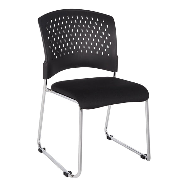 OSP Home Furnishings Visitor's Pro-line Ii Stacking Chair 2-pack with Chrome Sled Base for Office Spaces 8455C2-30