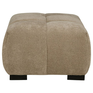 English Elm Plather Grid Tufted Upholstered Ottoman with Waterfall Cushioning for Living Rooms Camel B062P447954