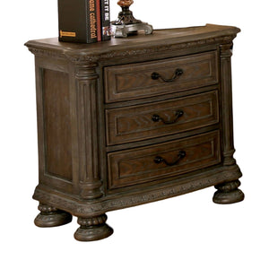 English Elm Traditional Bolingbrook 3-Drawer Nightstand with Framed Detail, Pine Veneer Finish, Knob Hardware Natural,Rustic 34 L x 22 W x 32 H B011P233657