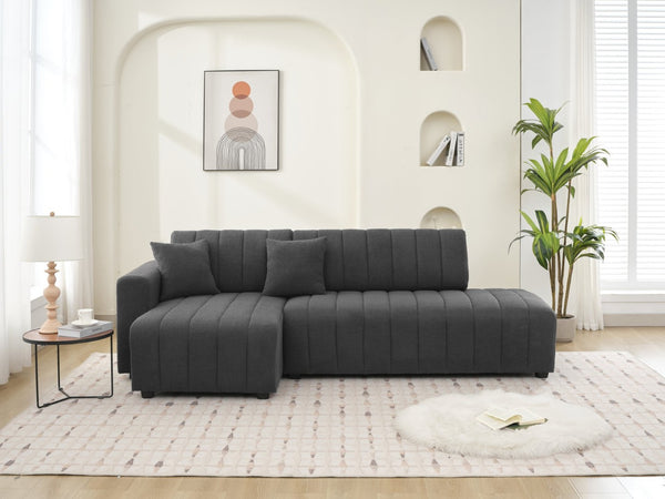 English Elm Scandinavian Channel Tufted L Shaped Sectional Sofa with Plush Foam Cushions B2730S00041