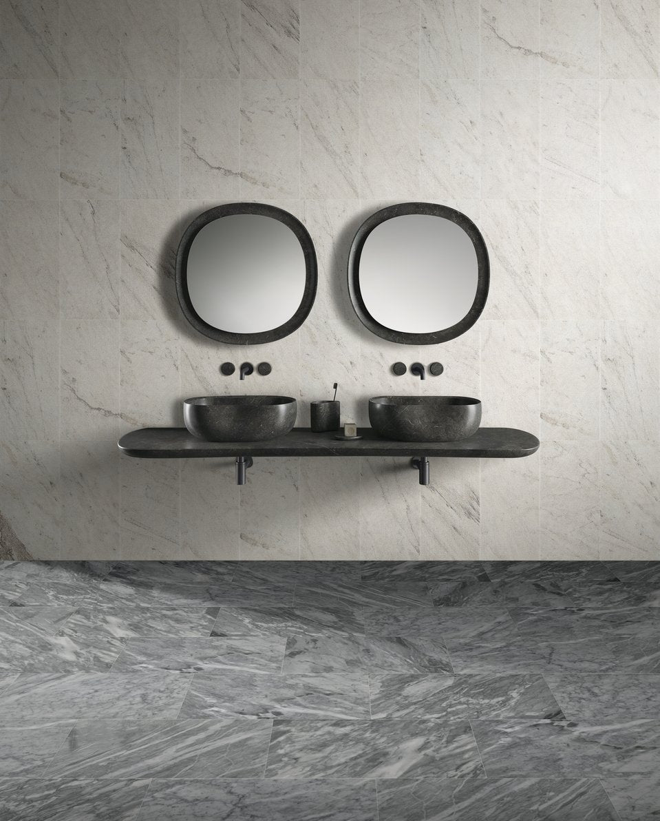 English Elm 12*24 White Marble Wall Tiles - Authentic Snow Mountain Stone With Fs Texture & 3D Fluted Design W1696P262332