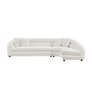 English Elm 125.2 Inch Modular L-shaped Sectional Sofa Polyester Upholstered Curved Living Room Couch W2582S00192