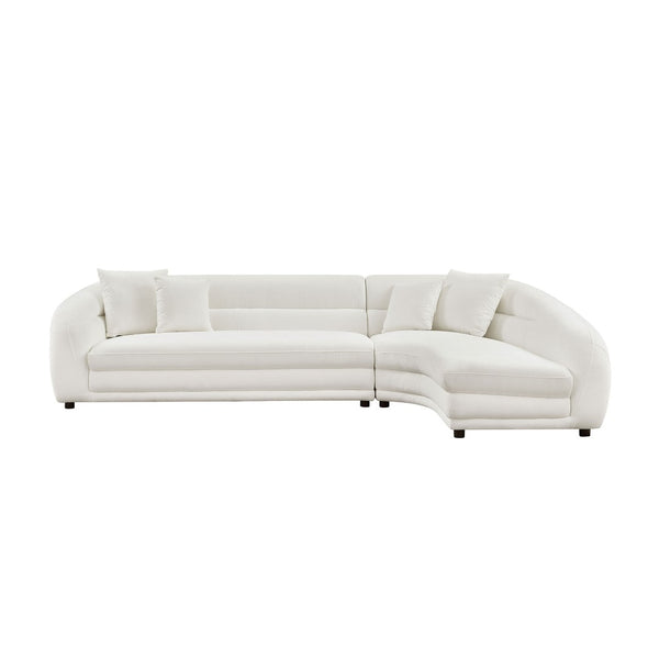 English Elm 125.2 Inch Modular L-shaped Sectional Sofa Polyester Upholstered Curved Living Room Couch W2582S00192