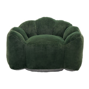 English Elm Lotus Floor Bean Bag Sofa Memory Foam Filled with Pull Ring for Living Room Bedroom Green W2311P434596