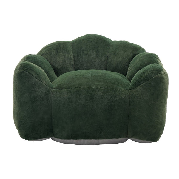 English Elm Lotus Floor Bean Bag Sofa Memory Foam Filled with Pull Ring for Living Room Bedroom Green W2311P434596