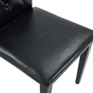 English Elm Black Wood Grain Mdf Dining Set Seats Four with Pu Leather Buckle Chairs Modern W1151S04431