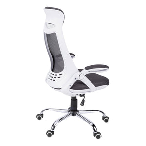 English Elm Office Juvenile Ergonomic Desk Chair with Breathable Mesh Back, Padded Seat, Swivel Mobility and Tilt Control White 28 L x 13 W x 25 H B2710P219671
