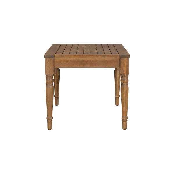 English Elm Christopher Knight Home® - Acacia Vintage Carved Outdoor Coffee Table with Natural Finish, Sturdy Rounded Legs, 43.6x22.75x5.5" N768P271732D