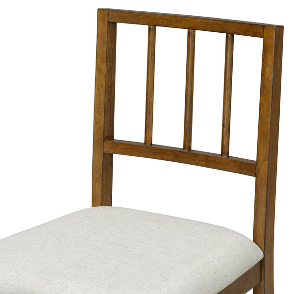English Elm Trexm Farmhouse Dining Set Seats Six Oak Veneer Table Mixed Chairs Bench Included Beige,Walnut ST000156AAD