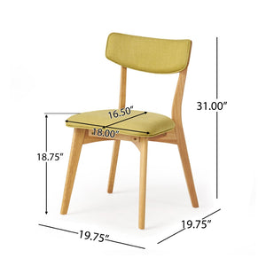 English Elm Caleb Mid Century Upholstered Dining Chairs Rubberwood Tapered Legs Set of 2 Tea Green N768P379763G