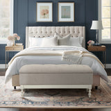 Madison Park Signature Beckett Traditional Tufted Storage Bench MPS105-0307 Antique Cream/Light Grey