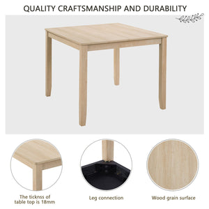 English Elm Modern 4-Piece Dining Set with Smooth Waterproof Top, Stable Wood Frame, Comfortable Foam Chairs Beige,Light Oak W1998S00079