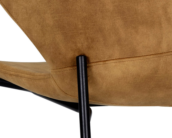 Sunpan Eric Dining Chair Set of 2 - Stylish Mid-Century Design in Abbington Blush Purple with Steel Legs Nono Tapenade Gold