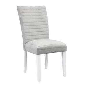 English Elm Elizaveta Gray Velvet & White High-Gloss Side Chair Set of 2 with Cushioned D20 Foam, 220lb Capacity B2726P288749