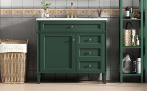 English Elm 36'' Modern Bathroom Vanity With Elegant Sink, 2 Drawers, And Tip-Out Storage For Stylish Spaces N710S136004F