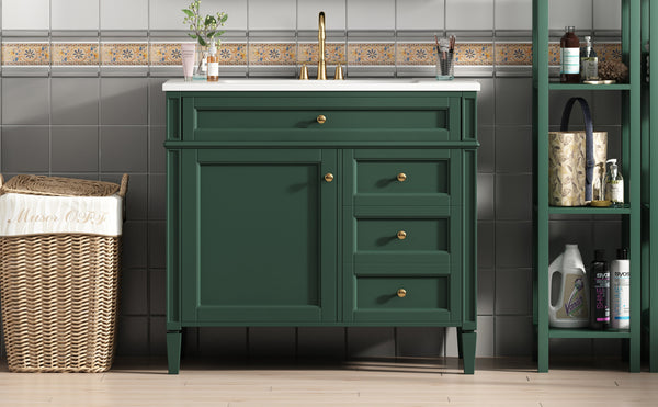 English Elm 36'' Modern Bathroom Vanity With Elegant Sink, 2 Drawers, And Tip-Out Storage For Stylish Spaces N710S136004F