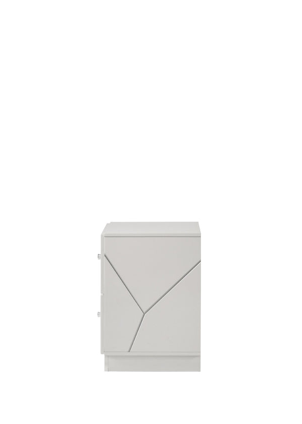 English Elm Esther Two Drawer Gloss Lacquer Nightstand with Embossed Detail for Modern Bedrooms B2726P442556