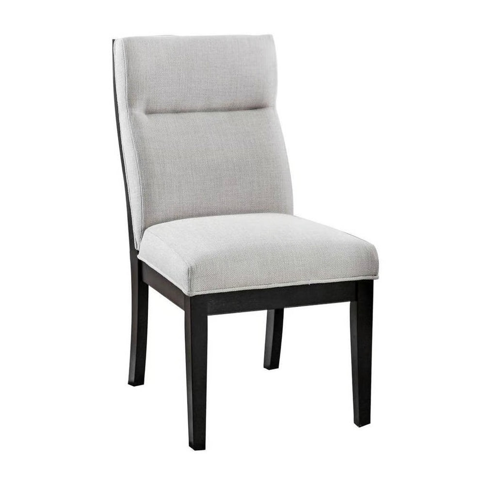 English Elm Modern Two-Tone Beige & Black Tufted Side Chairs Set of 2 — Tapered Legs, Padded Cushions, Ergonomic Support B011P387139